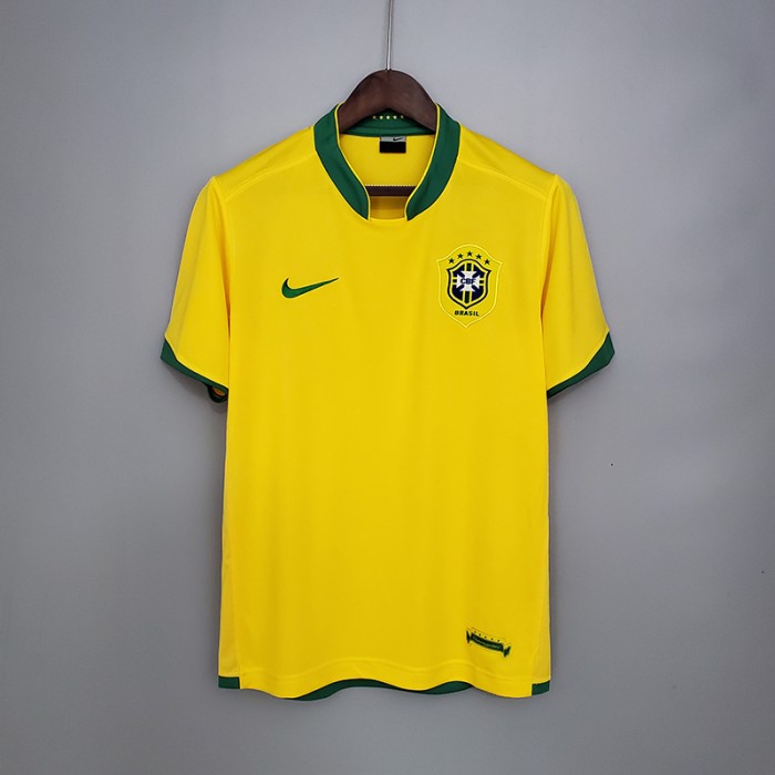 Retro Brazil 2006 home short sleeve training suit-5151660