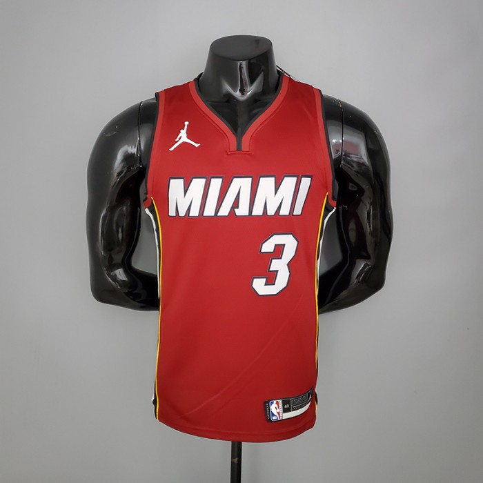 New Miami Heat Jordan WADE#3 Burgundy NBA Jersey-4806508