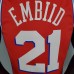 2021 EMBIID#21 76ers Jordan Themed Red NBA Jersey