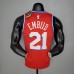 2021 EMBIID#21 76ers Jordan Themed Red NBA Jersey