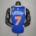 2021 ANTHONY 7 New York Knicks Blue NBA Jersey 9291211