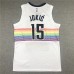 Denver Nuggets 15 White Snow Mountain City Edition NBA Jersey 5680309