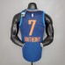 ANTHONY#7 Thunder Blue Stripes NBA Jersey-9348996