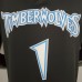 EDWARDS#1 2018 Retro Timberwolves Black NBA Jersey-5651966