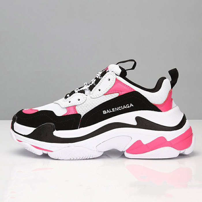 Balenciaga Triple S Sneaker 17FW ins Women Running Shoes White Pink 8722771