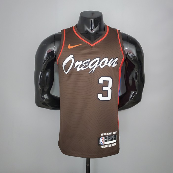 2021 McCOLLUM#3 Trail Blazers City Edition Brown NBA Jersey