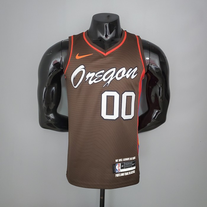 2021 ANTHONY#00 Trail Blazers City Edition Brown NBA Jersey