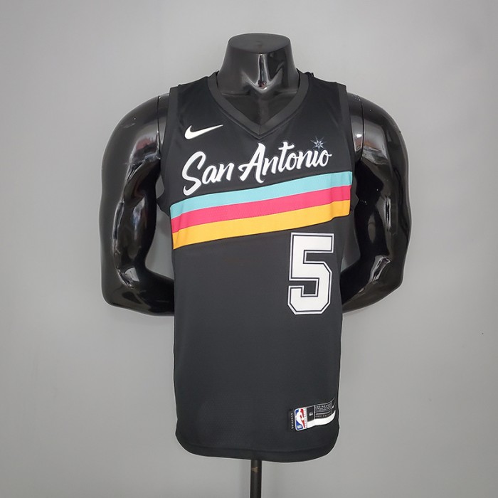New MURRAY#5 season Spurs City Edition black NBA jersey