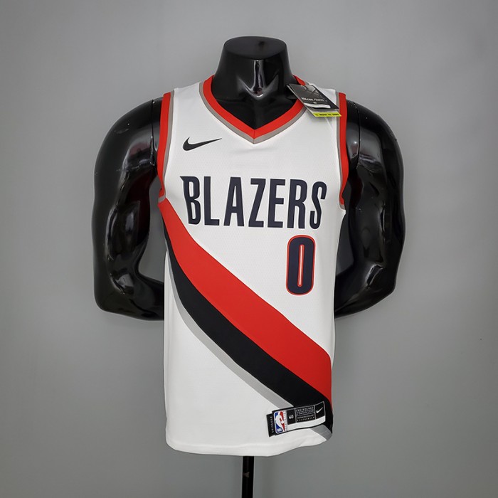 2021 LILLARD#0 Trail Blazers Home White NBA Jersey