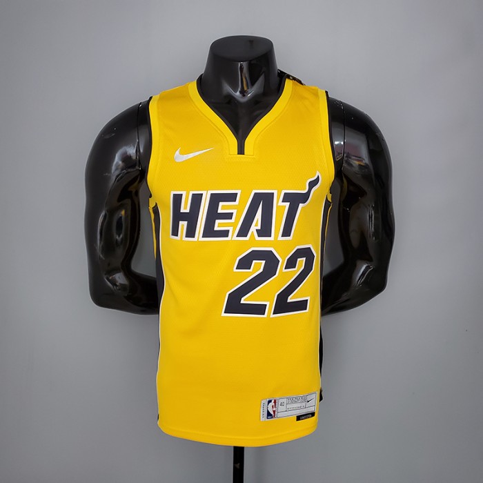 2021 BUTLER#22 Heat Bonus Edition Yellow NBA Jersey