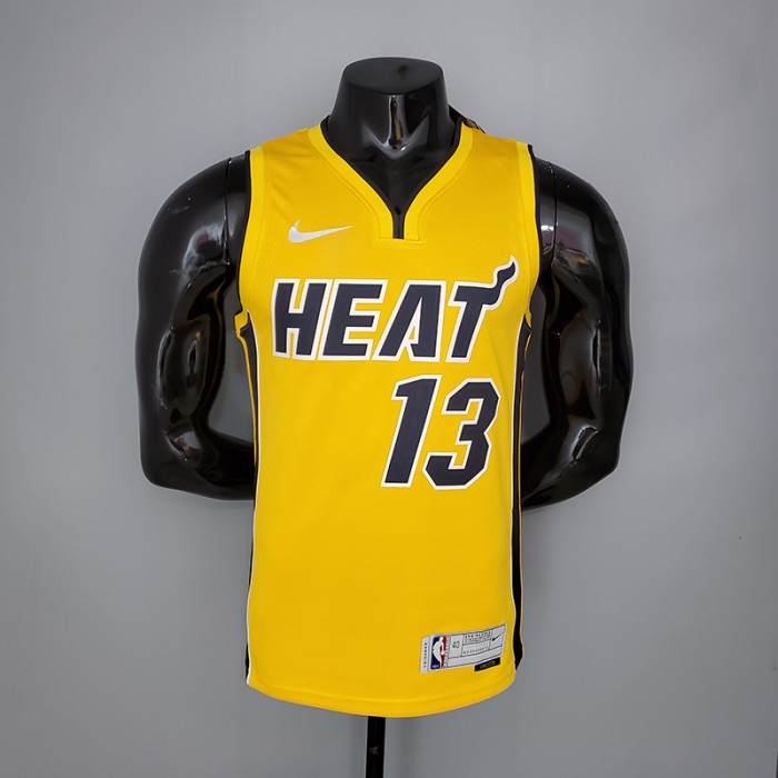 2021 ADEBAYO#13 Heat Bonus Edition Yellow NBA Jersey