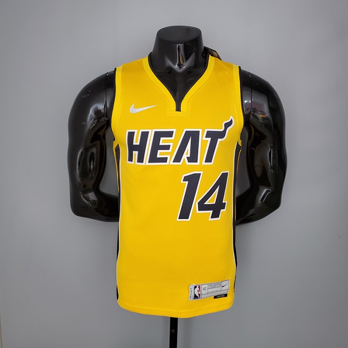 2021 HERRO#14 Heat Bonus Edition Yellow NBA Jersey
