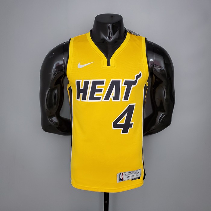 2021 OLADIPO#4 Heat Bonus Edition Yellow NBA Jersey