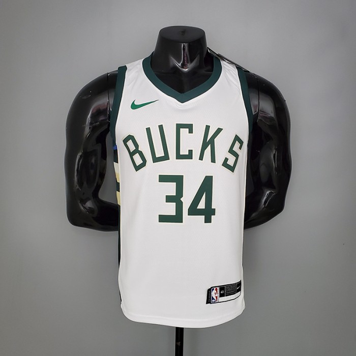 2021 Antetokounmpo #34 BUCKS Home White NBA Jersey