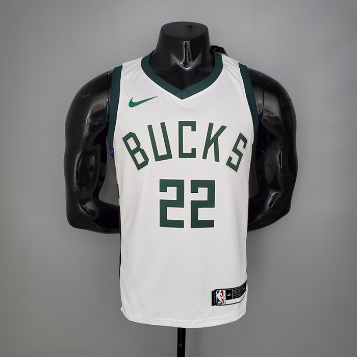 2021 MIDDLETON#22 BUCKS Home White NBA Jersey
