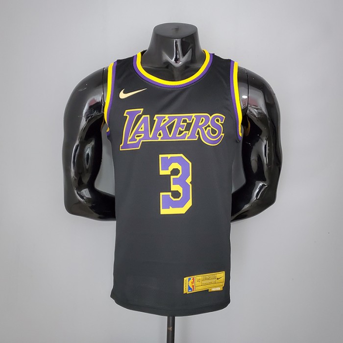 2021 DAVIS#3 Lakers Bonus Edition Black NBA Jersey