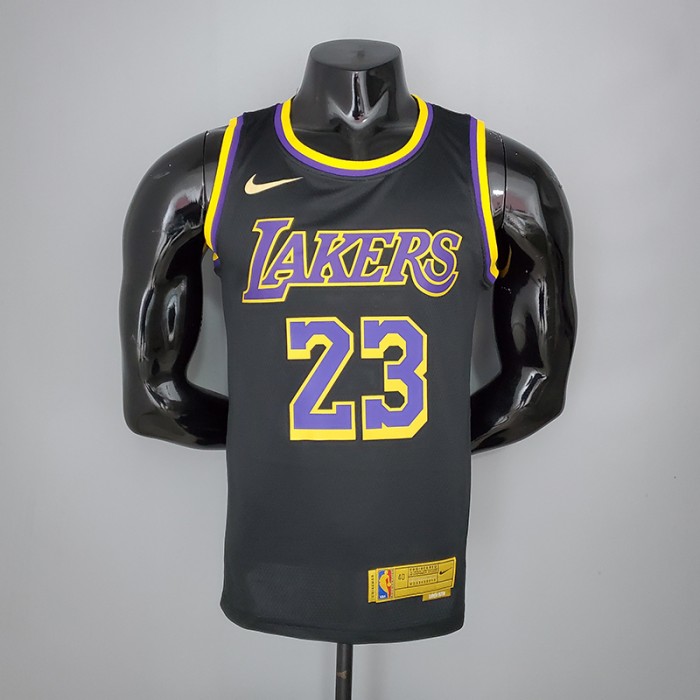 2021 James #23 Lakers Bonus Edition Black NBA Jersey
