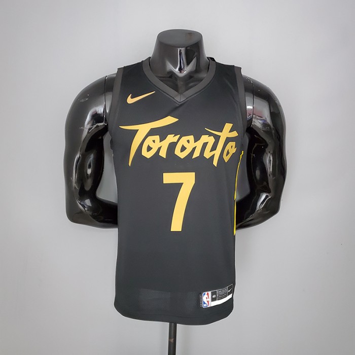 2021 season LOWRY#7 Raptors black gold NBA Jersey
