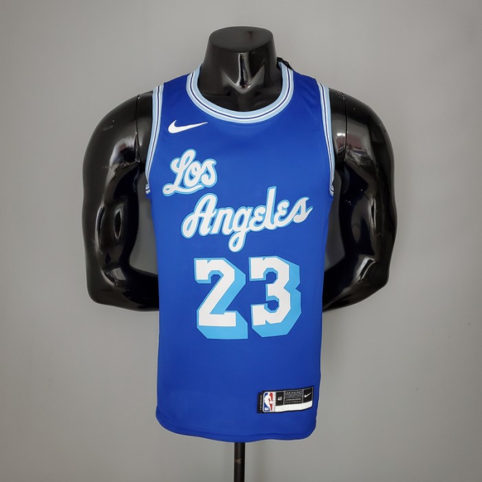 2021 James #23 Lakers Retro Blue NBA Jersey