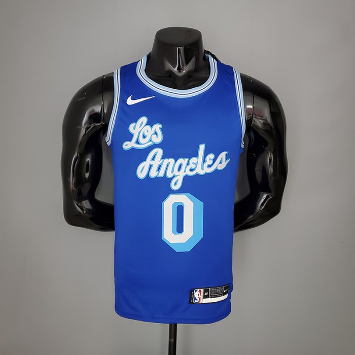 2021 KUZMA #0 Lakers Retro Blue NBA Jersey
