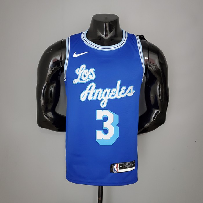 2021 DAVIS#3 Lakers Retro Blue NBA Jersey
