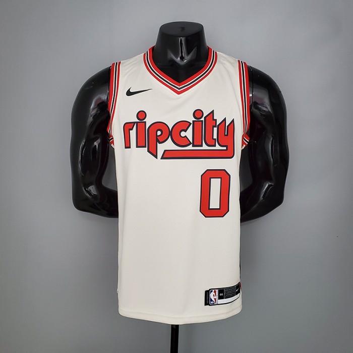 LILLARD#0 Portland Trail Blazers Beige NBA Jersey