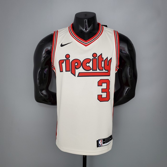 McCOLLUM#3 Portland Trail Blazers Beige NBA Jersey