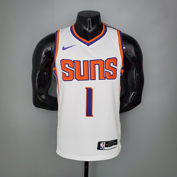 BOOKER#1 Phoenix Suns White NBA Jersey