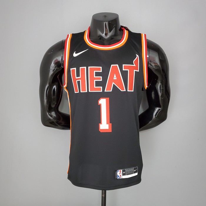 2018 BOSH#1 Heat Retro Night Black NBA Jersey