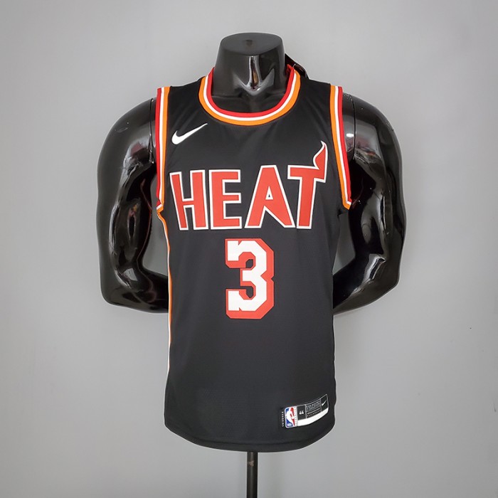 2018 WADE#3 Heat Retro Night Black NBA Jersey
