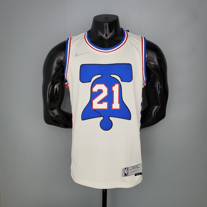 2021 EMBIID#21 76ers Bonus Edition Beige NBA Jersey