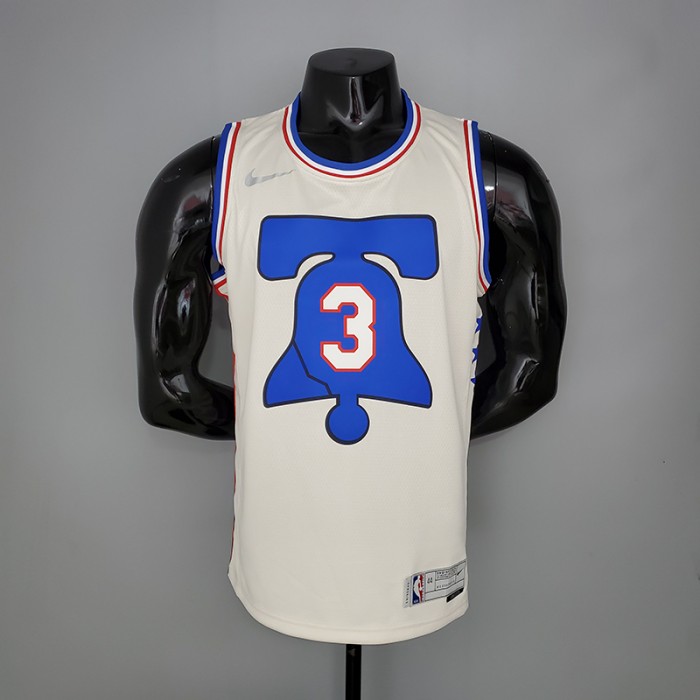 2021 IVERSON#3 76ers Bonus Edition Off-White NBA Jersey