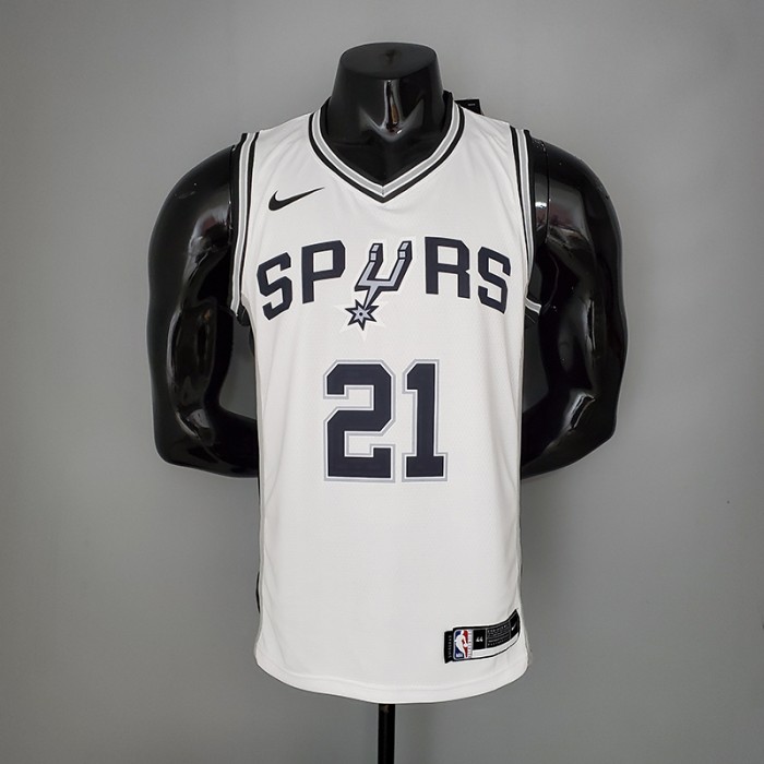 DUNCAN#21 Spurs White NBA Jersey