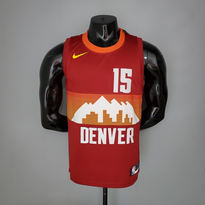 2021 JOKIC#15 Nuggets City Edition Red NBA Jersey