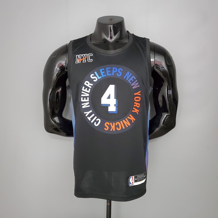ROSE 4 Knicks City Edition Black NBA Jersey 9439576