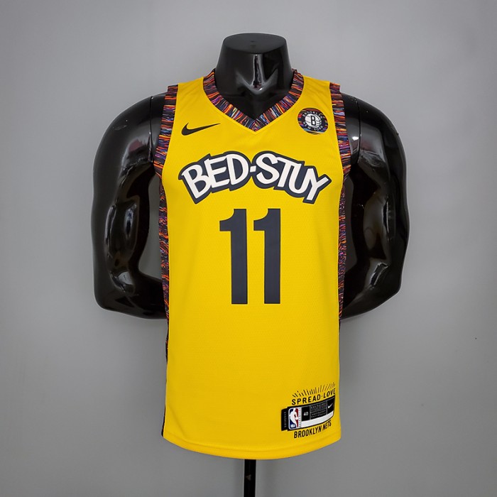 IRVING 11 Brooklyn Nets Commemorative Edition Yellow NBA jersey 9197781