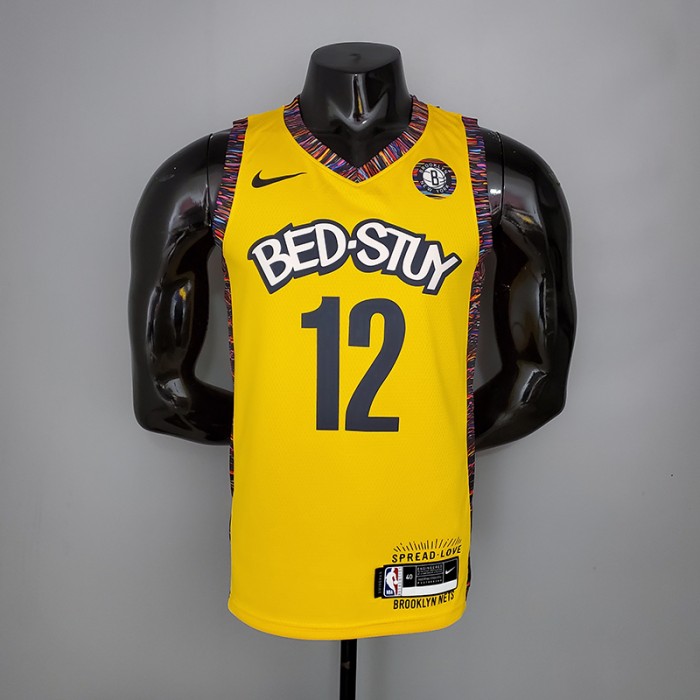 HARRIS 12 Brooklyn Nets Commemorative Edition Yellow NBA jersey 8851309