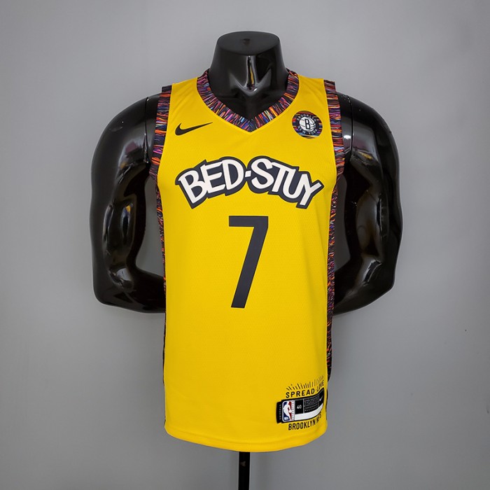 Durant 7 Brooklyn Nets Commemorative Edition Yellow NBA jersey 9851038