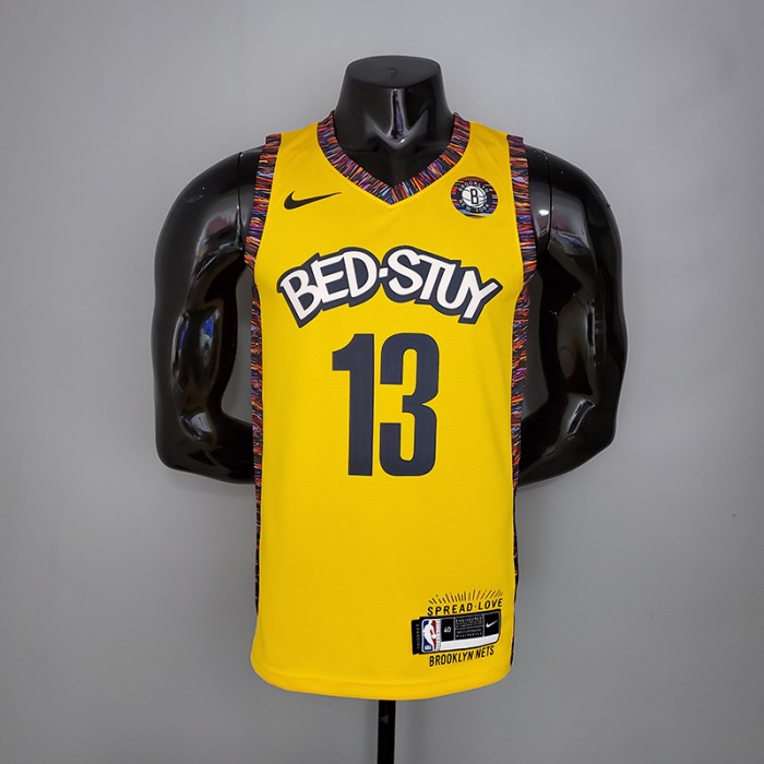 Harden 13 Brooklyn Nets Commemorative Edition Yellow NBA jersey 1015077