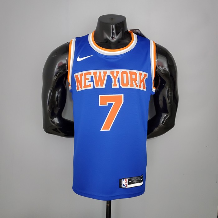 2021 ANTHONY 7 New York Knicks Blue NBA Jersey 9291211