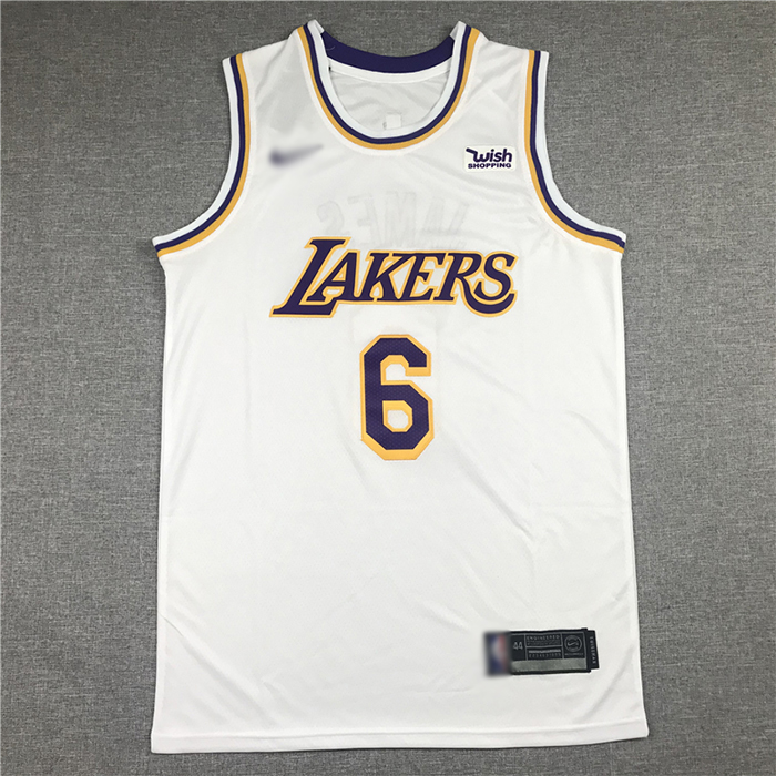 Los Angeles Lakers 6 Retro White NBA Jersey 2683414