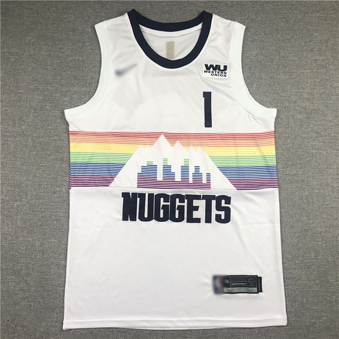 Denver Nuggets 1 White Snow Mountain City Edition NBA Jersey 6160999