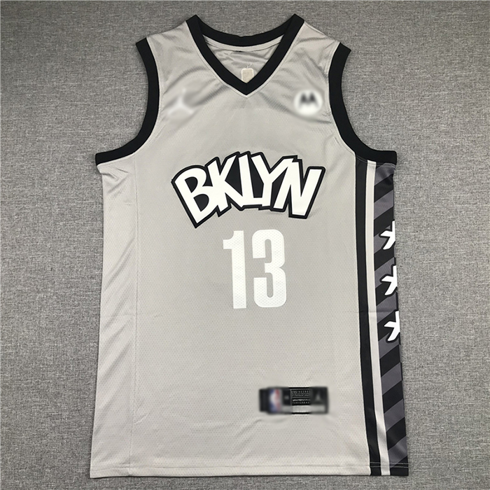 Brooklyn Nets 13 Gray NBA Jersey 3233160