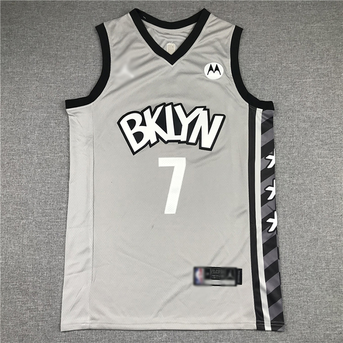 Brooklyn Nets 7 Gray NBA Jersey 120123