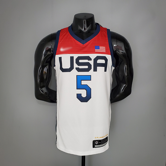2021 Olympic Games LAVIINE 5 USA Team USA White Red NBA Jersey 4872193
