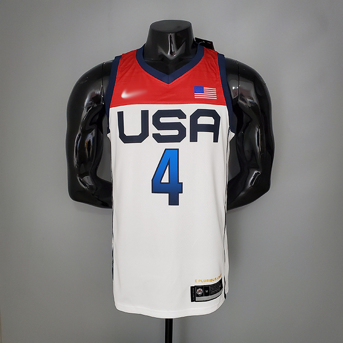 2021 Olympic Games BEAL 4 USA Team USA White Red NBA Jersey 1906957