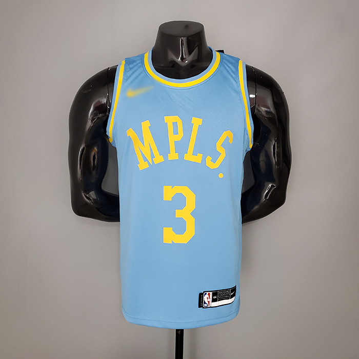 2021 DAVIS 3 Lakers Minneapolis Edition Blue NBA Jersey 4628797