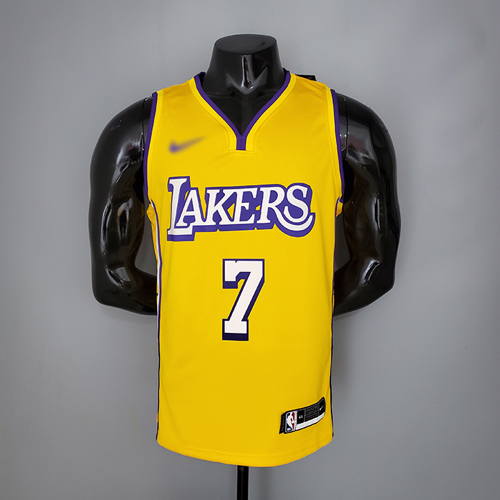 ANTHONY 7 Lakers V neck City Edition yellow NBA jersey 5626375