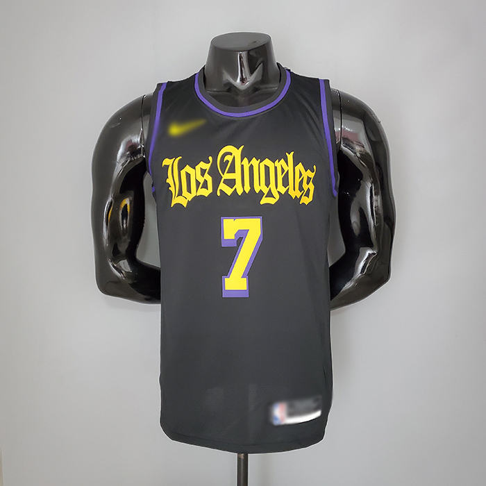 2021 ANTHONY 7 Los Angeles Lakers Black Latin Black NBA Jersey 4711462