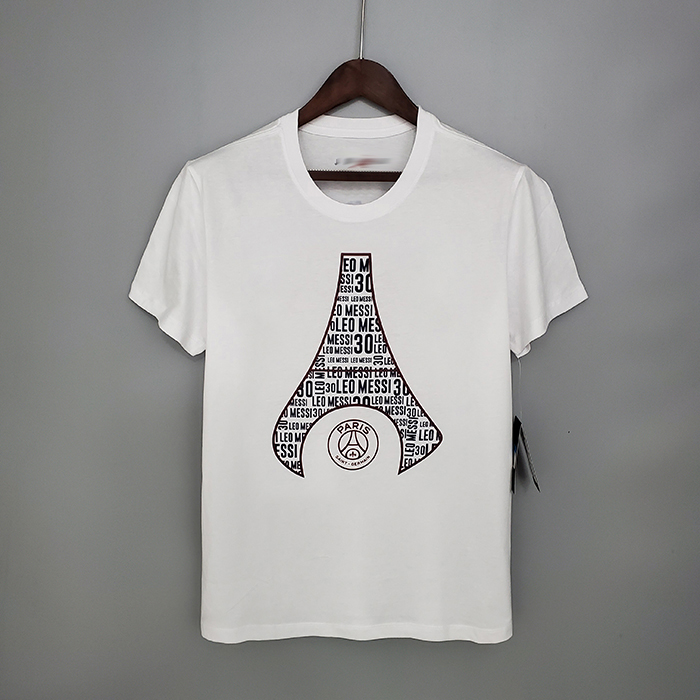 Paris Saint Germain PSG Messi 30 Short sleeve T shirt White 6527917